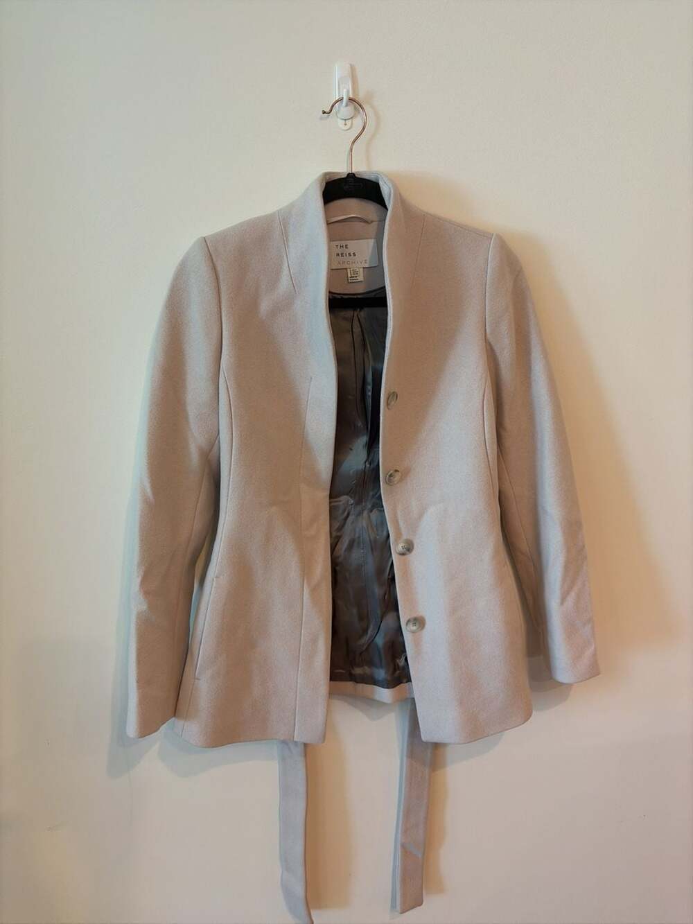 The Reiss Archive Women's Tie-Waist Stand Collar Wool-Blend Jacket Light Purple